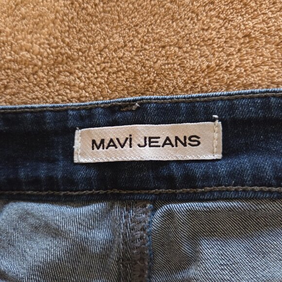 Mavi Zach Straight Leg Denim Jeans Mens 33x30 Dark Blue Wash Stretch Egypt Made - Picture 3 of 11